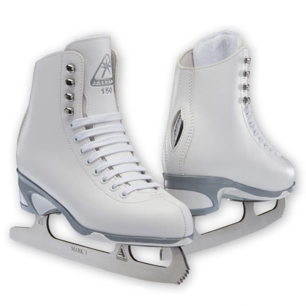 JACKSON ULTIMA 150 FIGURE ICE SKATES and SKATE GUARDS Girls Size 5